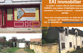 ST COSME EN VAIRAIS / IMMEUBLE - Maison habitation avec garage et ancien commerce